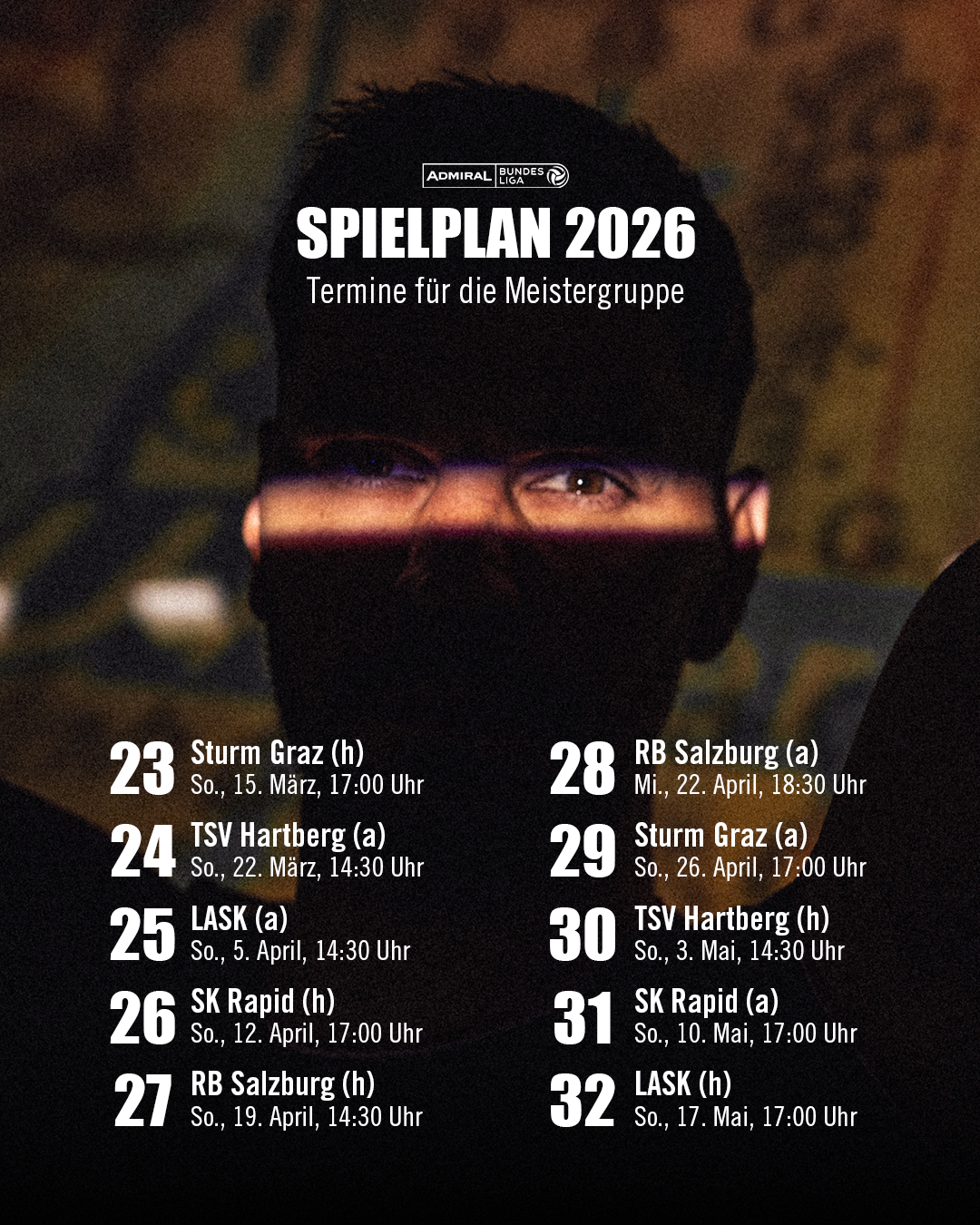Spielplan für die Meistergruppe, im Hintergrund Aleksandar Dragović