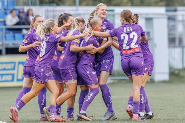 Austria Wien jubelt über Führungstreffer von Maria Agerholm
