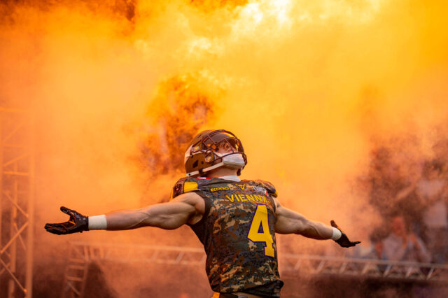 Vienna Vikings Quarterback Ben Holmes in der Generali-Arena